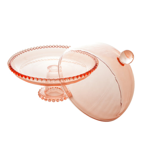 Prato Pearl de Cristal Rosa 20cm x 18cm - Wolff