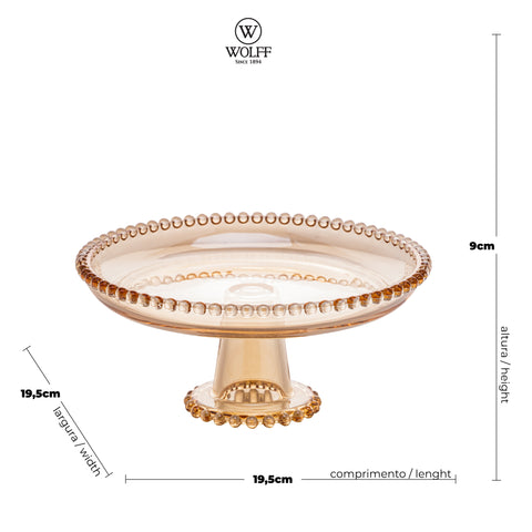 Prato Pearl de Cristal Âmbar 20cm x 9cm - Wolff