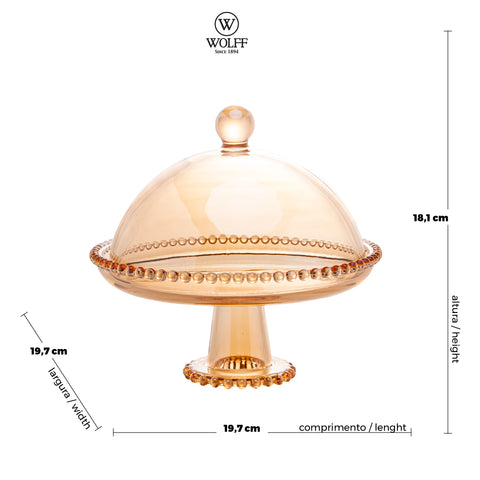 Prato Pearl de Cristal Âmbar 20cm x 18cm - Wolff