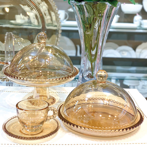 Prato Pearl de Cristal Âmbar 20cm x 18cm - Wolff