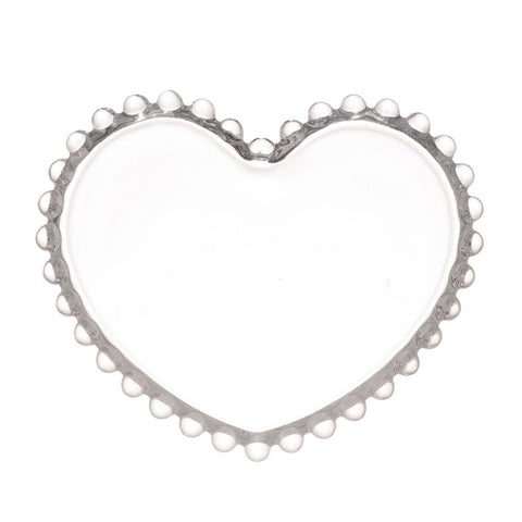 Jogo de 4 Pratos Wolff Heart Pearl de Cristal 3cm x 10,5cm x 1,5cm