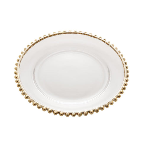 Prato Pearl de Cristal Dourado 28cm - Wolff