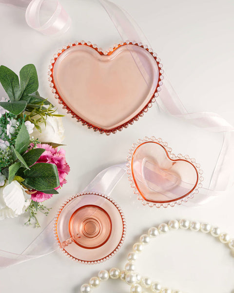 Prato Pearl de Cristal Rosa 20cm x 17cm - Wolff