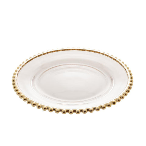 Prato Pearl de Cristal Dourado 20cm - Wolff