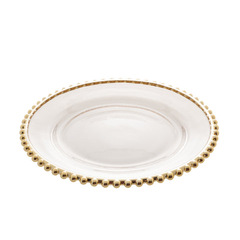 Prato Pearl de Cristal Dourado 20cm - Wolff