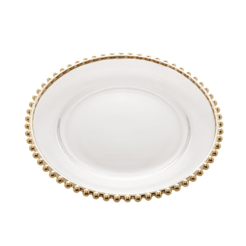 Prato Pearl de Cristal Dourado 20cm - Wolff