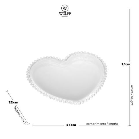 Prato Pearl de Cristal Incolor 25cm x 22cm x 2cm - Wolff
