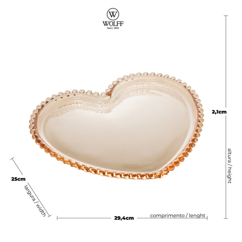 Prato Pearl de Cristal Âmbar 30cm x 25cm x 2cm - Wolff
