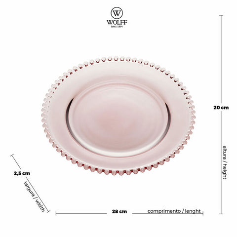 Prato Pearl de Cristal Roxo 27,5cm x 2,5cm - Wolff