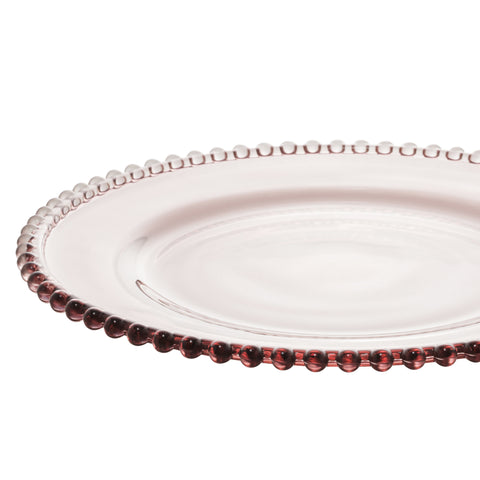 Prato Pearl de Cristal Rosa 28cm - Wolff