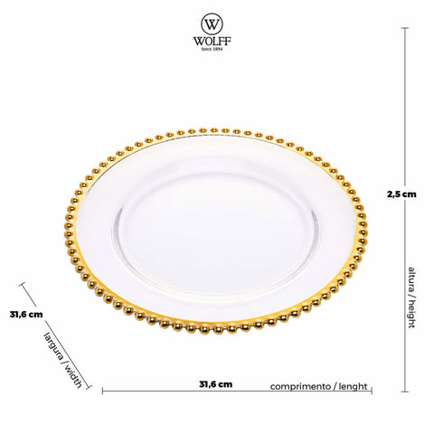 Sousplat Pearl de Cristal 32cm - Wolff