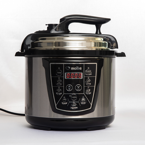 Panela de pressão elétrica multifuncional 4L 127v- Mollie - Inox + Livro de Receitas