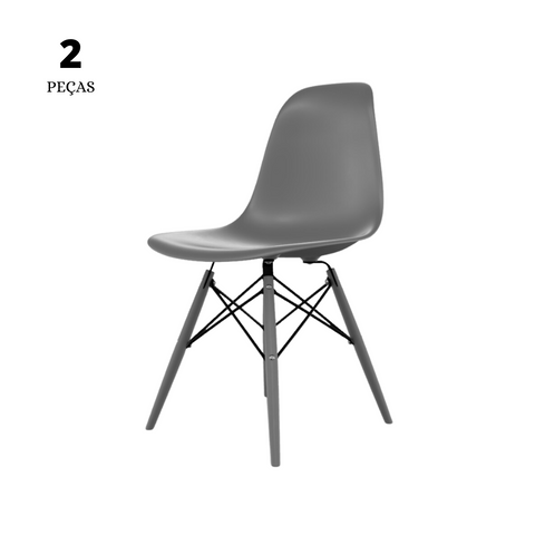 Conjunto Com 2 Cadeiras Eames Konkret Base Em Polipropileno - Mollie