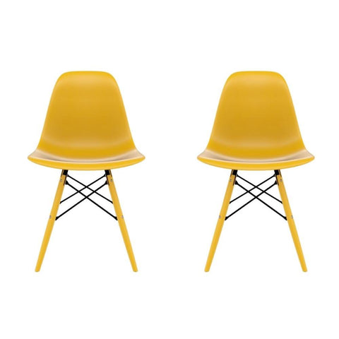 Conjunto com 2 Cadeiras Eames Amarelo Lumi Dsw-Inj - Mollie