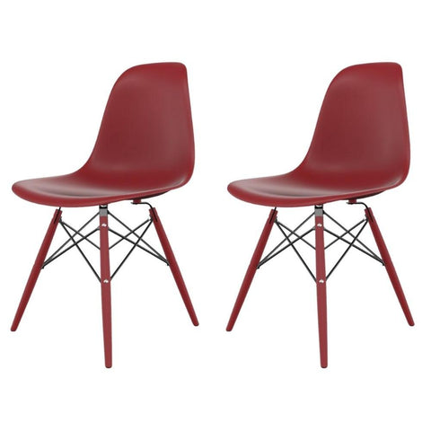 Conjunto com 2 Cadeiras Eames Vermelho Falu Dsw Inj - Mollie