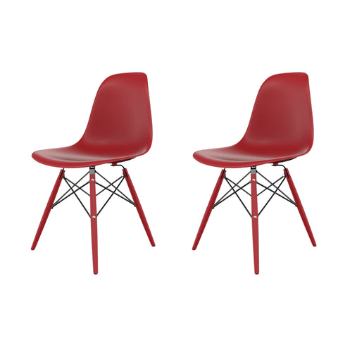 Conjunto com 2 Cadeiras Eames Vermelho Falu Dsw Inj - Mollie