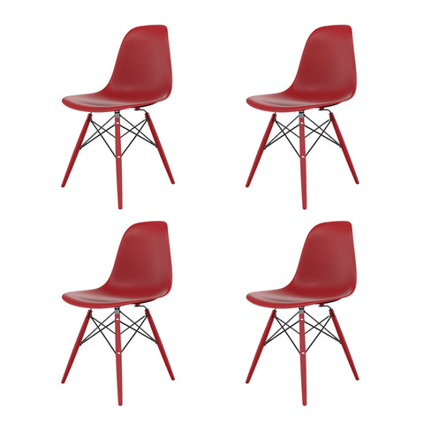 Conjunto com 4 Cadeiras Eames Vermelho Falu Dsw Inj - Mollie