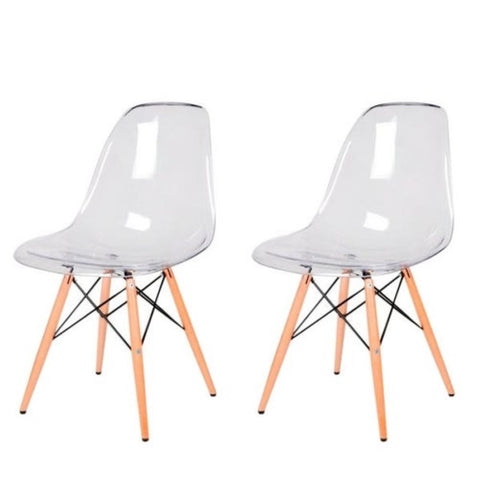 Conjunto 2 Cadeiras Eames Transparente - Mollie