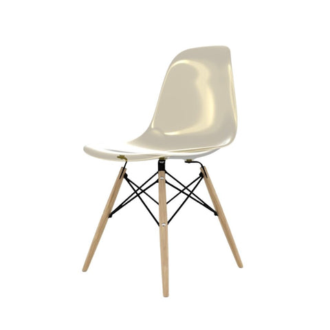 Conjunto Com 2 Cadeiras Eames Ambar Base Em Madeira - Mollie