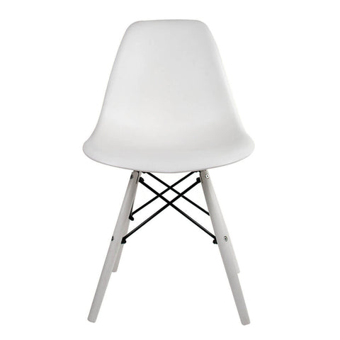 Conjunto Com 2 Cadeiras Eames Branco  Base Em Polipropileno