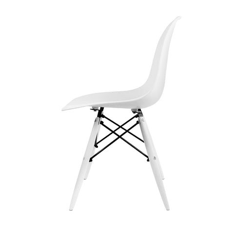 Conjunto Com 4 Cadeiras Eames Branco Base Em Polipropileno - Mollie