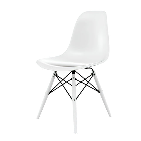 Conjunto Com 4 Cadeiras Eames Branco Base Em Polipropileno - Mollie