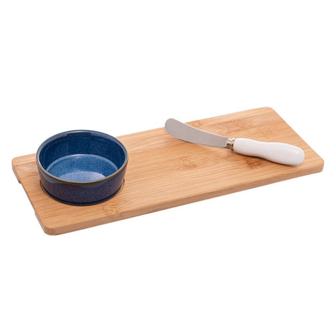 Petisqueira de Ceramica com Bandeja e Espátula  30cm - Lyor