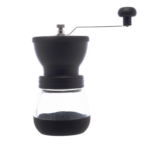 Moedor de Café de Aço Inox Manual Vidro Preto 20cm