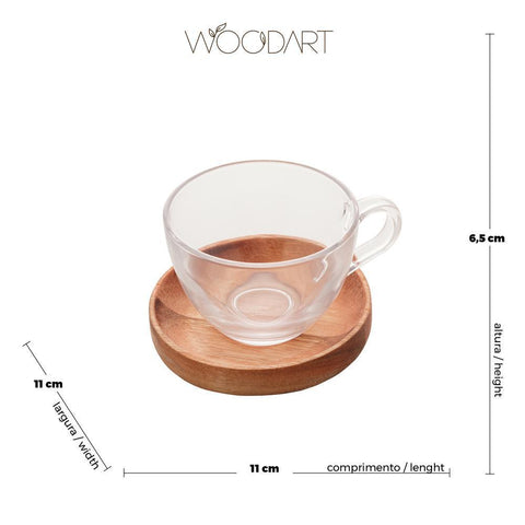 Jogo de 6 Xícaras de Chá Woodart Liptus 190ml