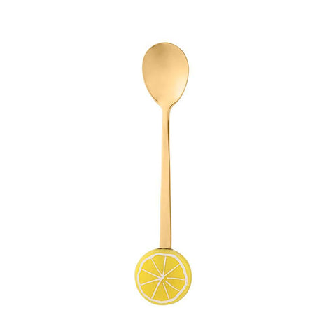 Conjunto de 4 Colheres Wolff Fruit de Aço Inox Dourado