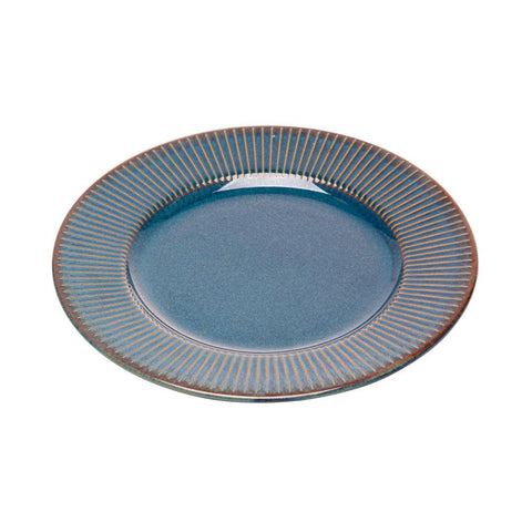 Prato para Sobremesa de Cerâmica Linear Azul 20cm - Lyor