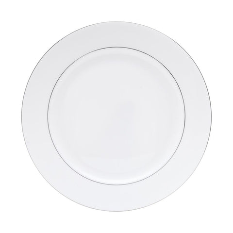 Aparelho de Jantar 42 Pçs Porcelana Borda Prateada Mônaco