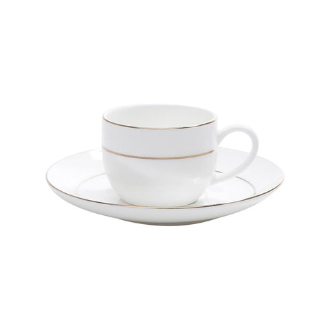 Aparelho de Jantar 42 Pçs Porcelana com Fio de Ouro Mônaco