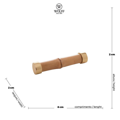 Jogo de 4 Descansos para Talheres Wolff de Bambu Dourado 8cm