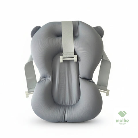 Banheira de Bebê Dobrável Portátil Até 35 Litros com Almofada de Banho Cinza - Mollie Baby
