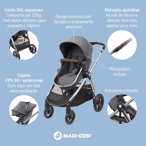 Carrinho de Bebê Anna Luxe Maxi-Cosi Twillic Grey