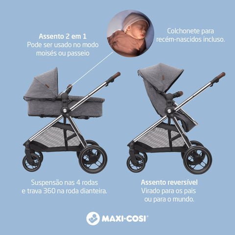 Carrinho de Bebê Anna Luxe Maxi-Cosi Twillic Grey