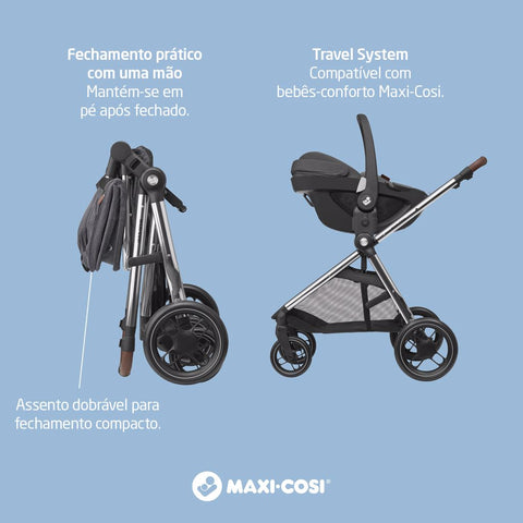 Carrinho de Bebê Anna Luxe Maxi-Cosi Twillic Grey