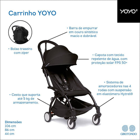 Carrinho de Bebê Compacto Yoyo² Black