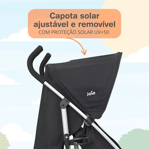 Carrinho de Bebê Passeio Guarda Chuva Nitro Preto Coal - Joie