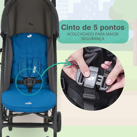 Carrinho de Bebê Passeio Guarda Chuva Nitro Azul Sea - Joie